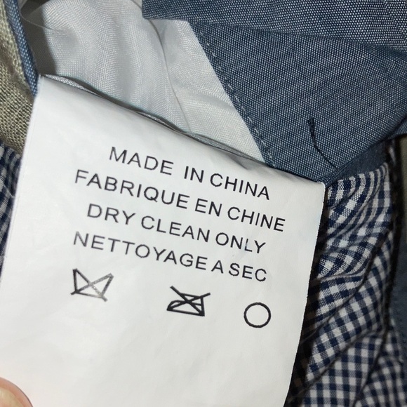 Linen men’s blazer heathered light green / gray - Picture 6 of 16